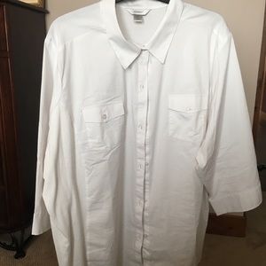 Blouse with knit panel sides